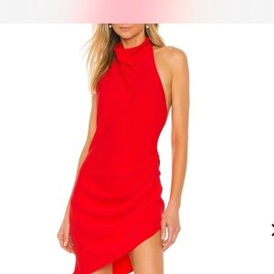 Amanda Uprichard Vibrant Red Asymmetrical Dress